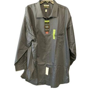 Van Heusen Flex Collar Men’s Shirt Regular Fit Charcoal Gray Size 20  34/35 NWT